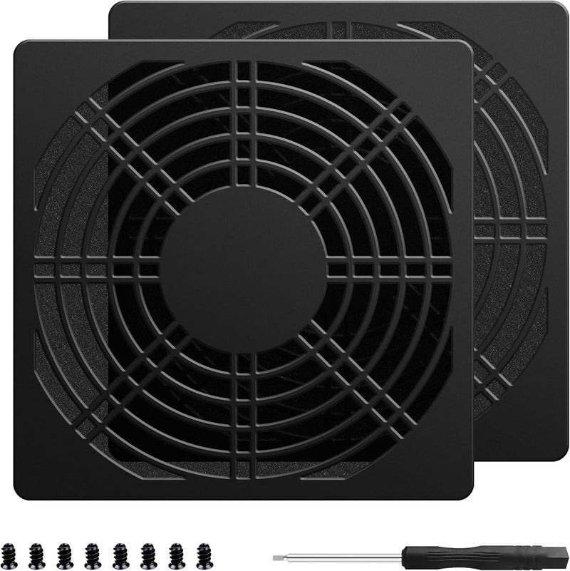 YIMATEECO Dust Filter PC 120mm Cooling Fan Filter Dustproof Cover, 2 Pack PC Case Fan Grill ABS Protective Dust Guard Mesh Cover with Screws for Computer Case Cooling Fans, Effective Dust Protection - Image 1
